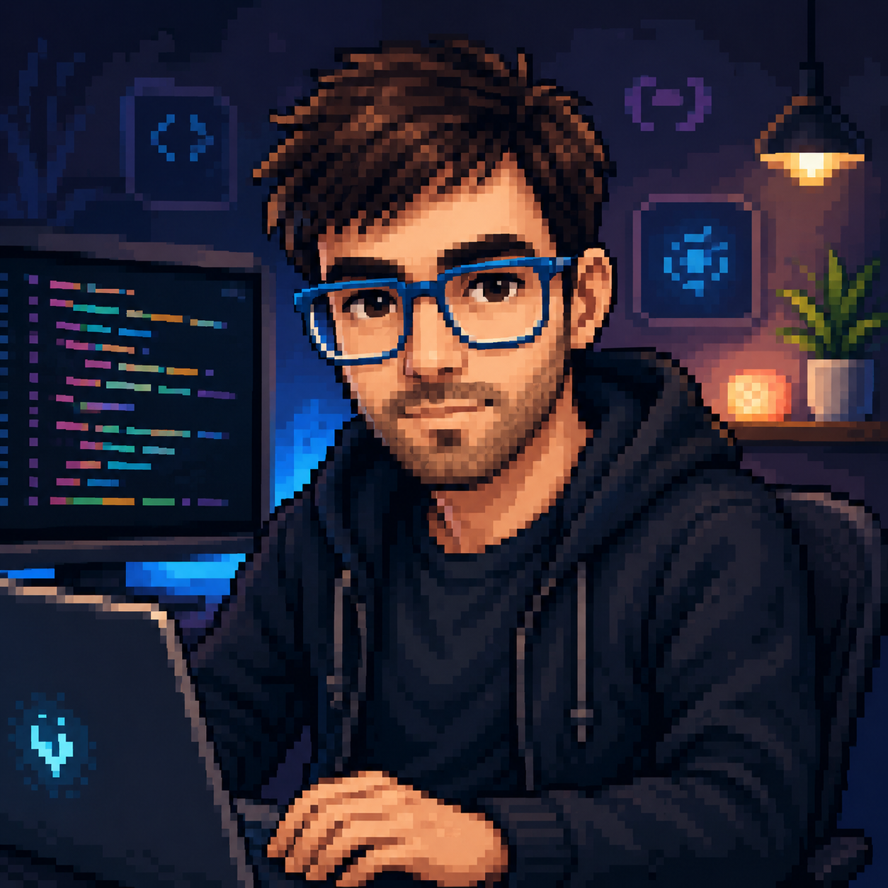 Pixel-art portrait of Noam Blei, CEO of Dendrite